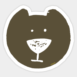 Martini-nose Bear Sticker